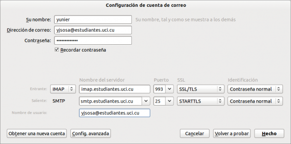 modificacion de los datos
