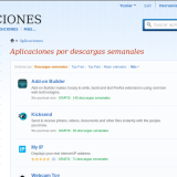 Aplicaciones por descargas semanales