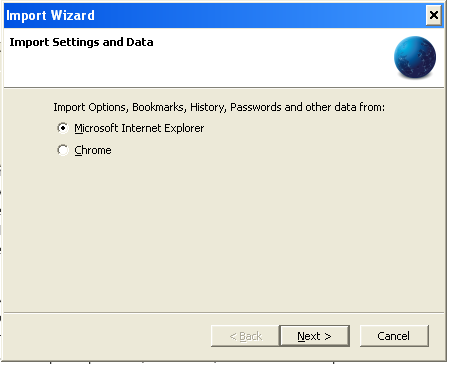 Escogiendo el navegador para importar los datos