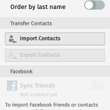 App Contactos. Opciones