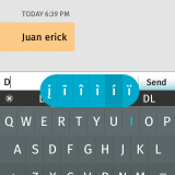 Teclado. Mantener presionada la tecla para más caracteres relacionados con la letra