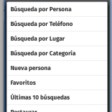 Opciones de menu